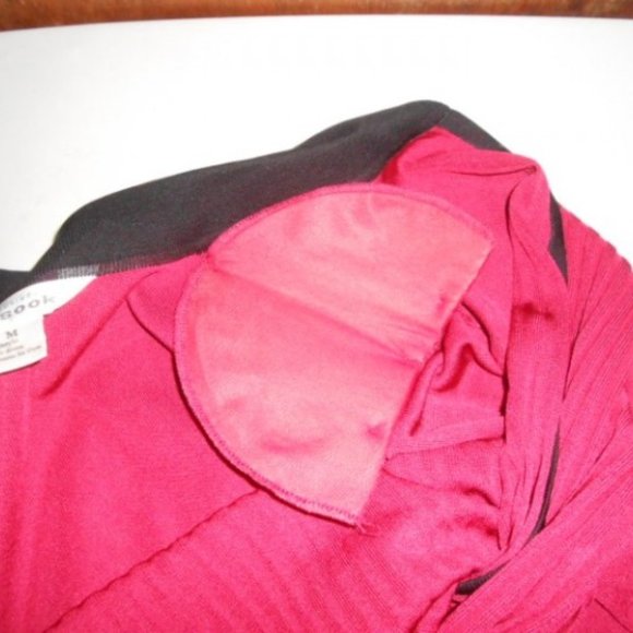 Womens Exclusively Misook Open Jacket Cardigan Brick Red Black Accents Medium - Picture 6 of 6